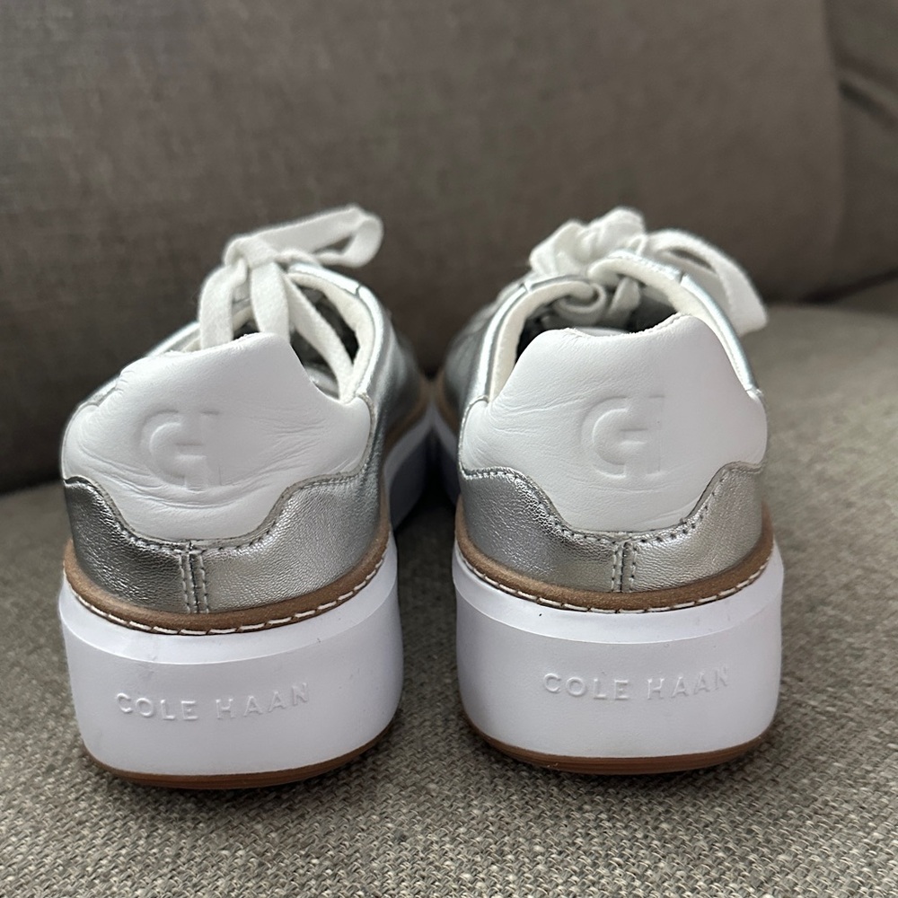 Cole Haan Women's Metallic Silver Sneakers size 7.5 - Picture 5 of 7